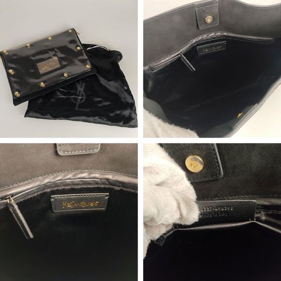 SAINT LAURENT Saint Laurent Yves Saint Laurent logo envelope model clutch bag in - Picture 7 of 8